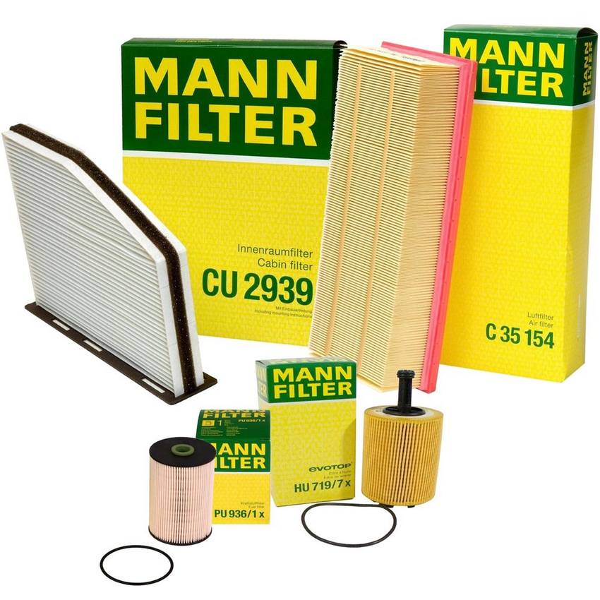 VW Air / Cabin Air / Fuel / Engine Oil Filter Kit 5C0129620 - MANN-FILTER 3739309KIT